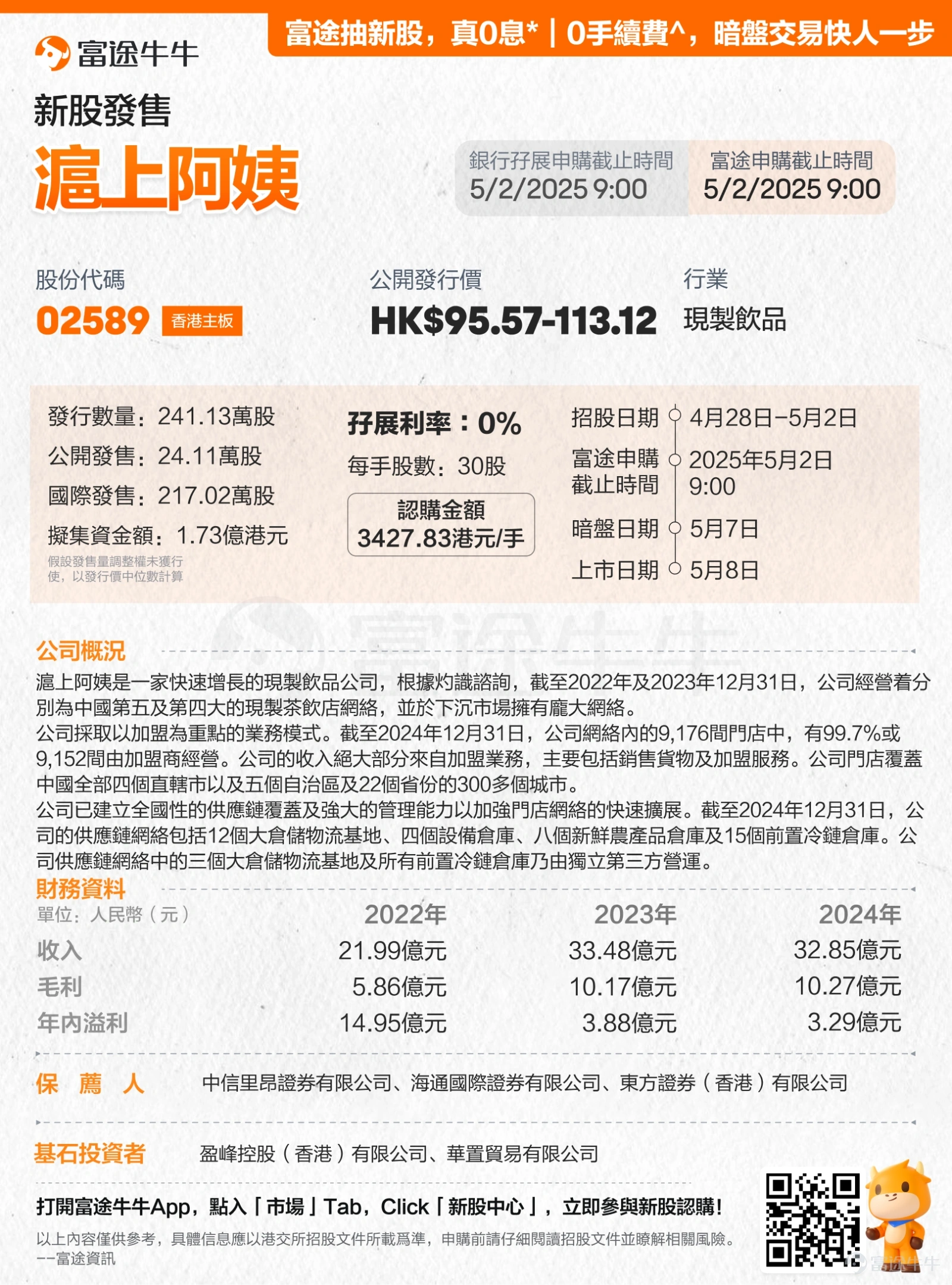 Aunty Shanghai New Share Subscription