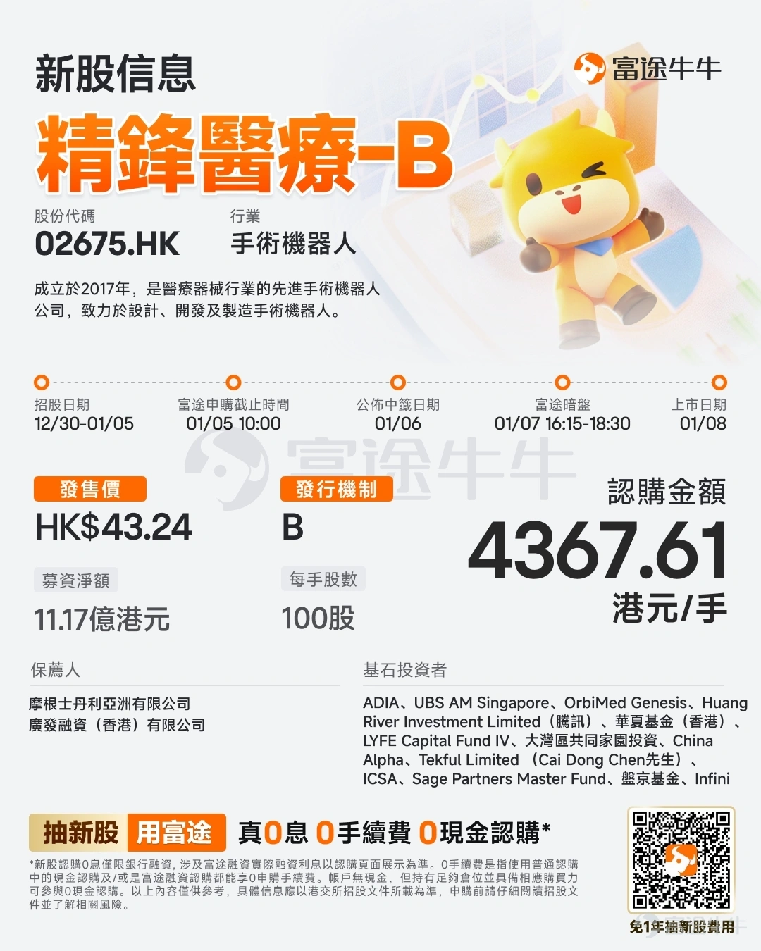 精鋒醫療-B 一手認購4367.61元