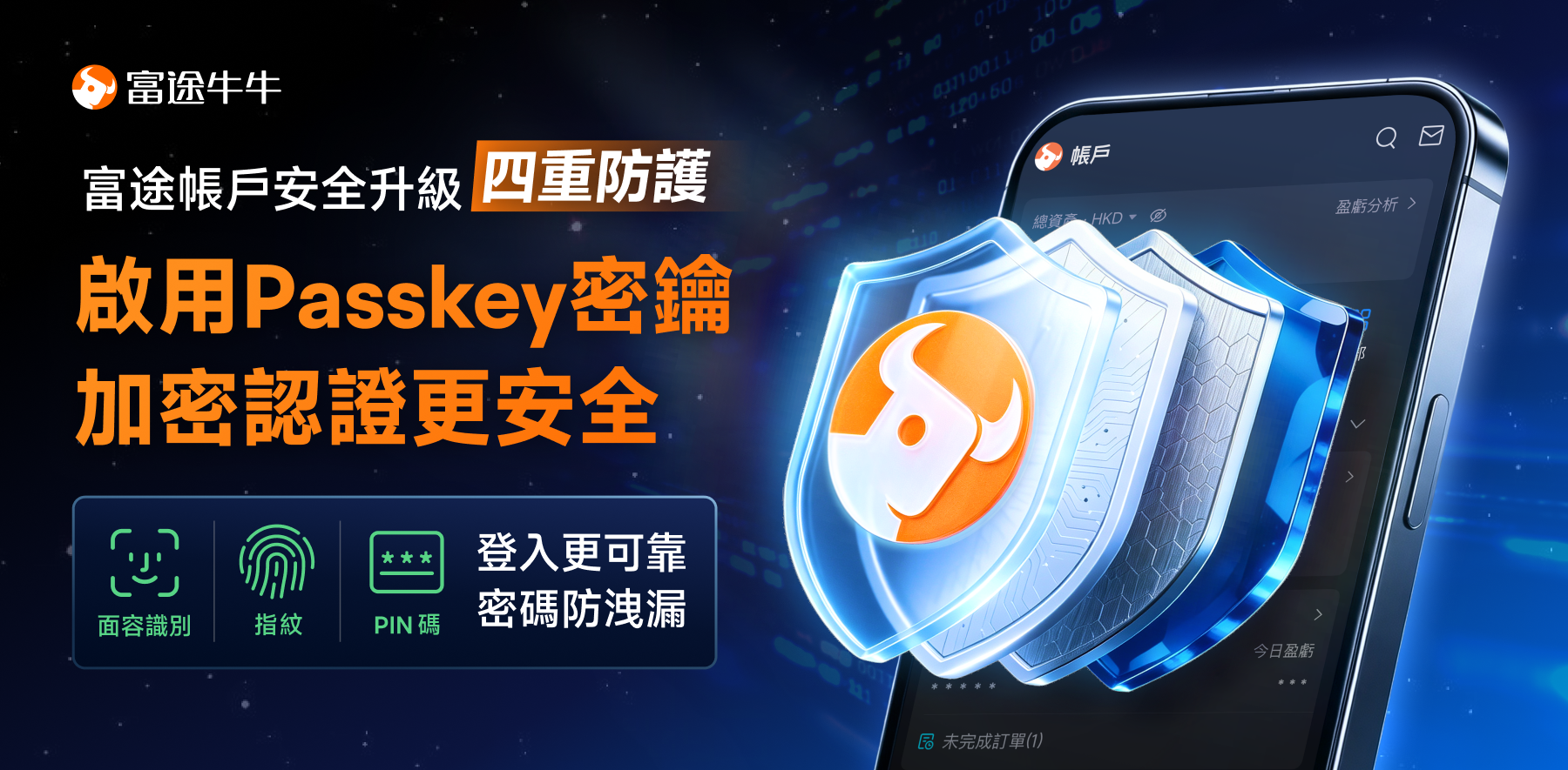 富途Passkey 無需記憶密碼,一個動作即可登入